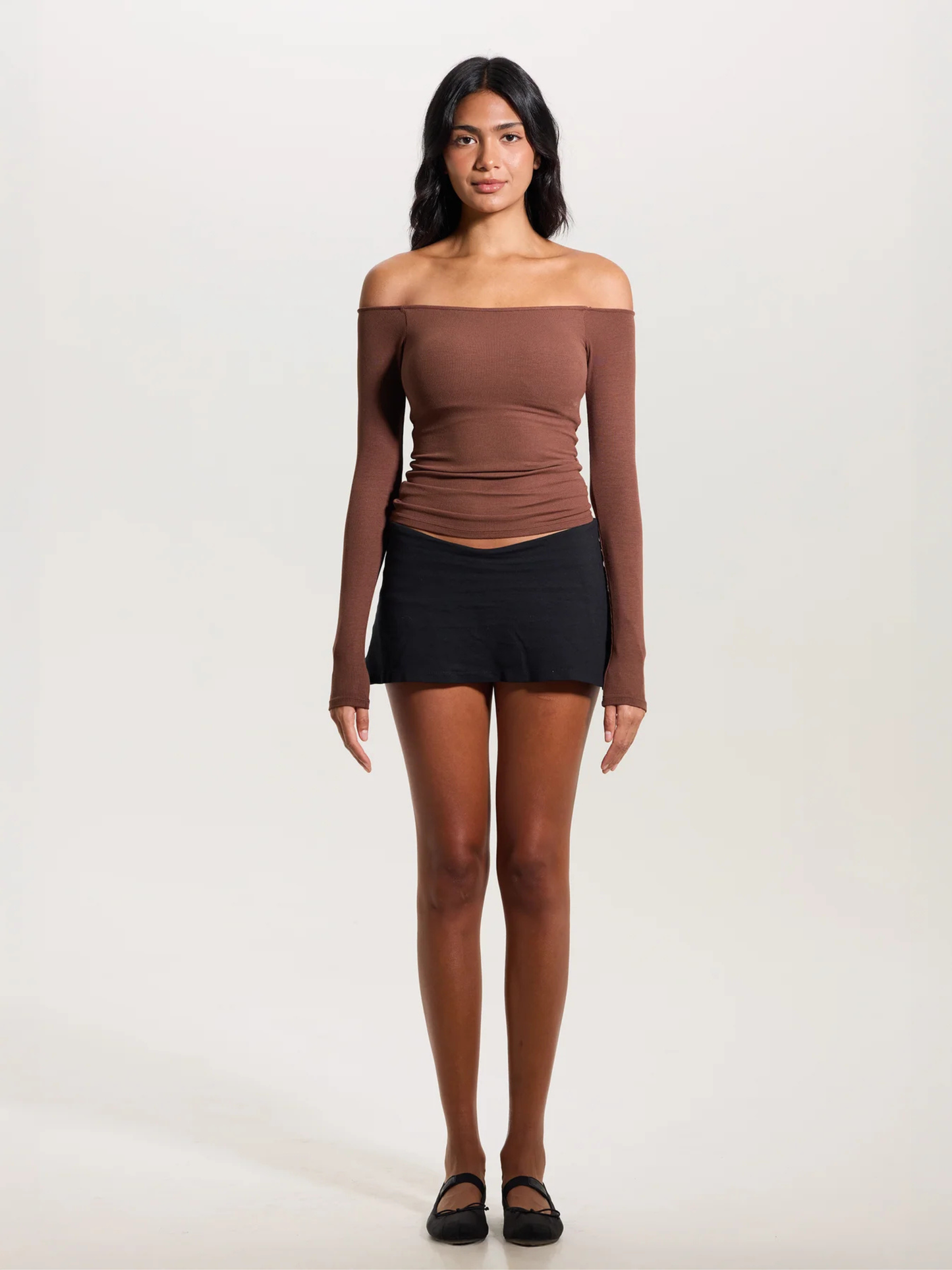 Ribbed Off Shoulder Brami
