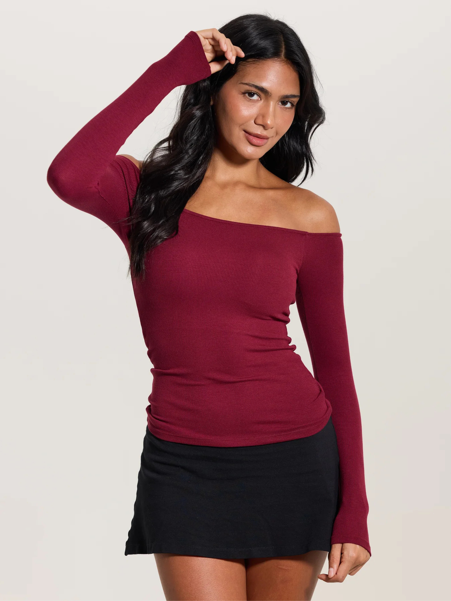 Ribbed Off Shoulder Brami