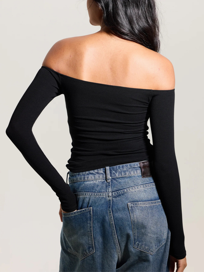 Ribbed Off Shoulder Brami